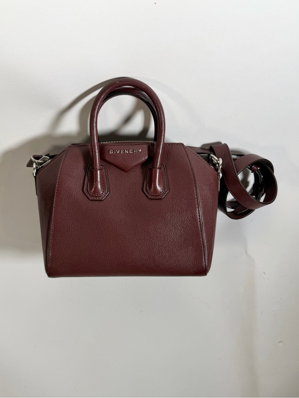 Givenchy Wine Red Mini Leather Satchel